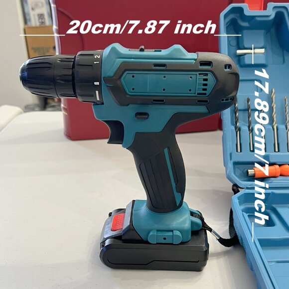 New Rechargeable Cordless Drill w/2 Lithium Batteries, Quick Charger & Tool kit! - Picture 3 of 16